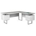 Monarch Specialties Computer Desk, Home Office, Corner, Storage Drawers, 70"L, L Shape, Work, Laptop, Metal, Grey I 7307